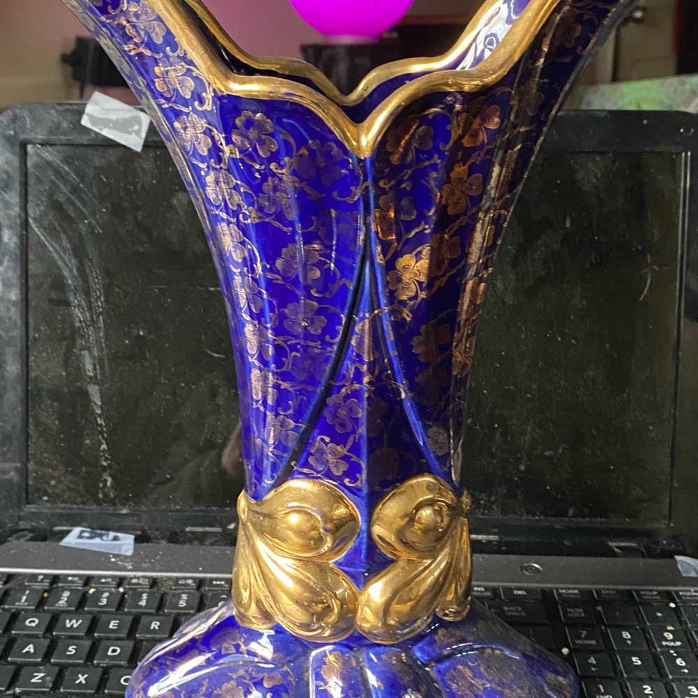 Art Nuvou Cobalt Vase Zanesville pottery “chic”